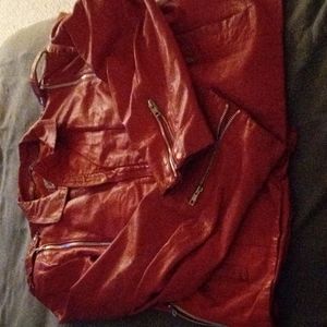 Vintage Chessking Red Leather Jacket Size 42